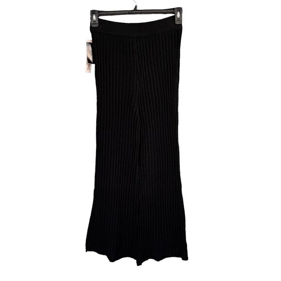 INC Jeannie Mai Small Flared Sweater Pants Ribbed Stretch Black New - Picture 2 of 5